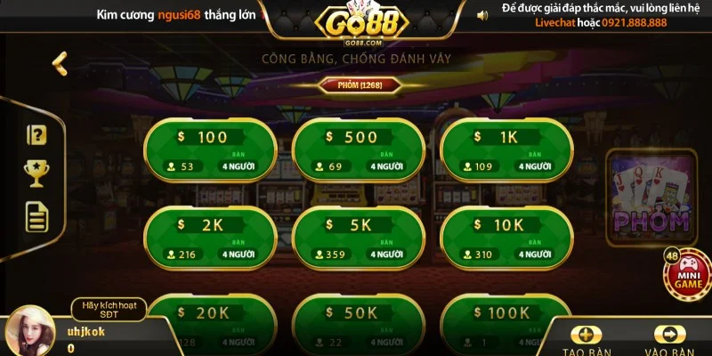 Choi game bai phom tha ga tai cong game