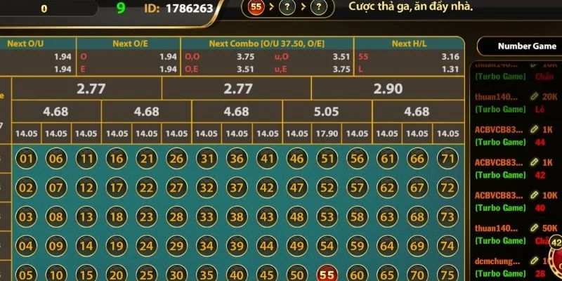 Luat choi dang duoc ap dung tai Number game Go 88