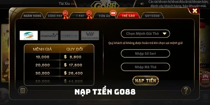 Nhieu tinh nang duoc tich hop tai Go88 IOS