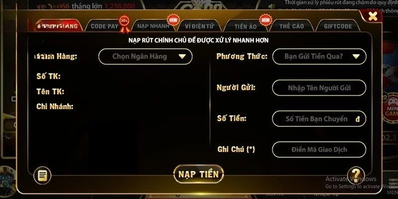 Nhung van de lien quan trong giao dich Go 88
