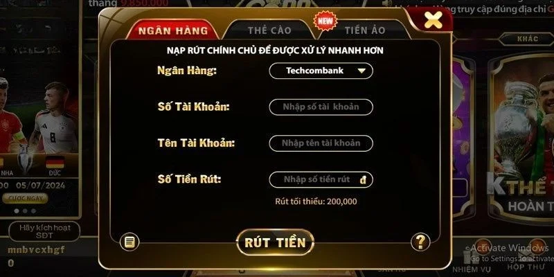 Phuong thuc rut cuoc duoc ho tro