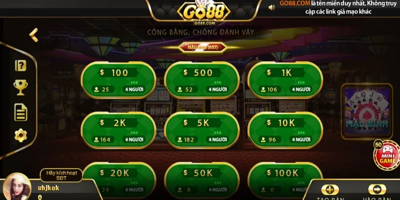 Trai nghiem game bai mau binh sieu thu vi