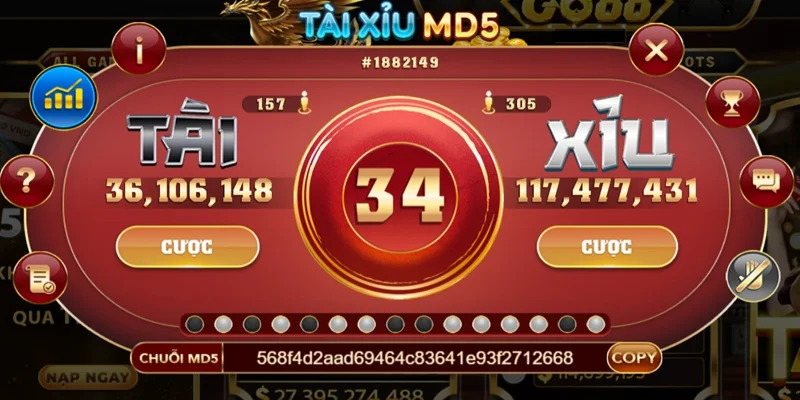 trai nghiem tua game tai xiu md5 hap dan