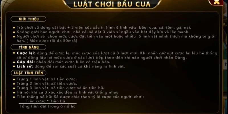 Luat choi sieu pham bau cua thuoc app Go88